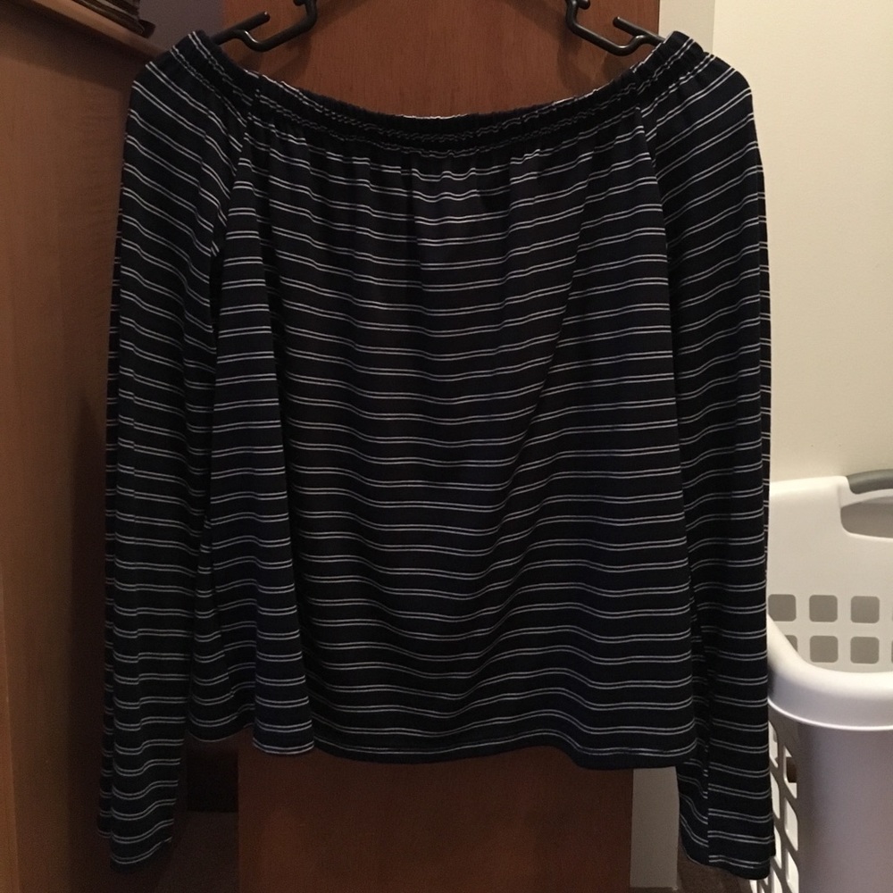 So White & Blue Striped Blouse